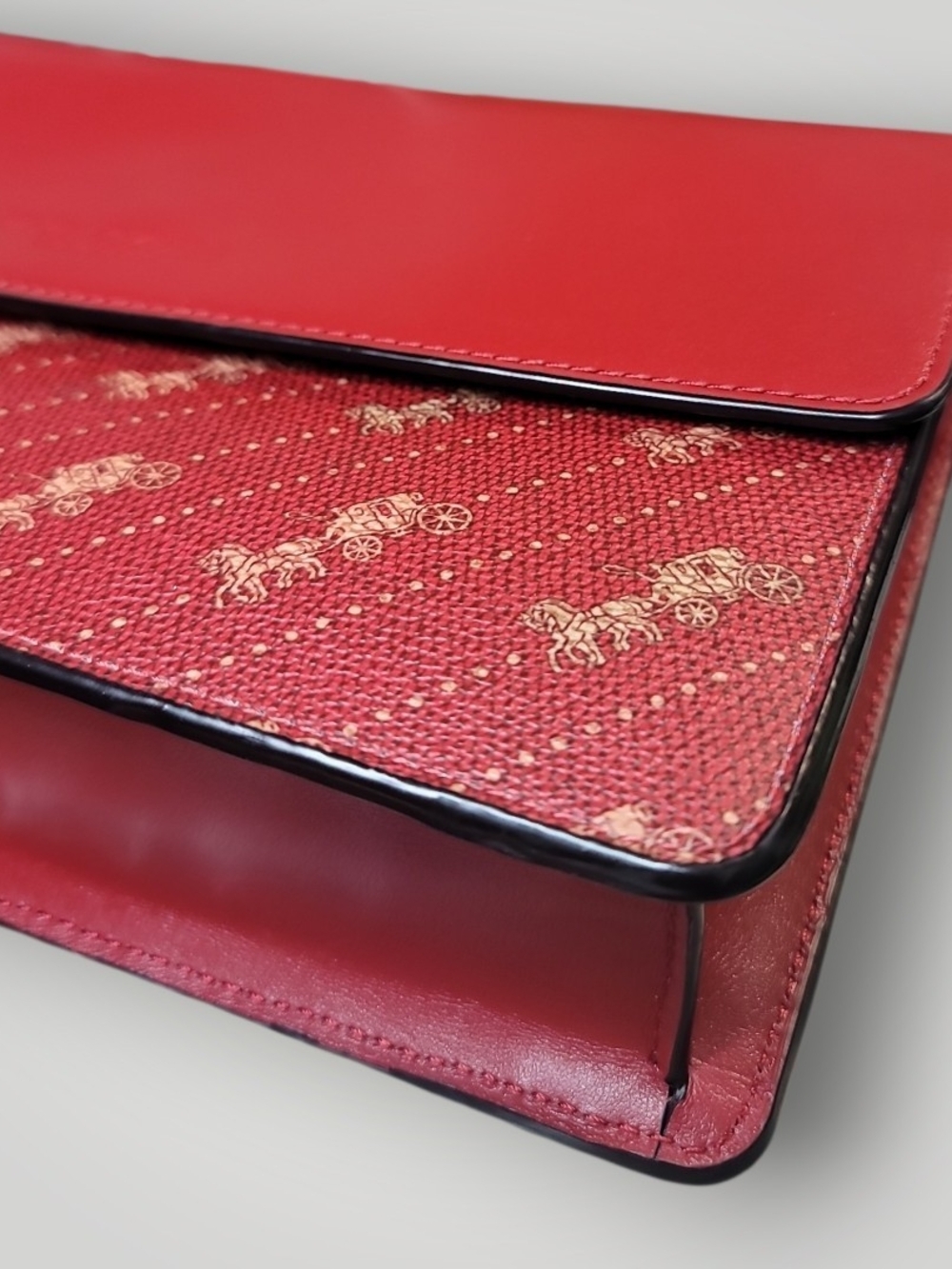COACH Turner Flap Crossbody Red Calf Leather Bag Excellent Condition - Picture 11 of 16